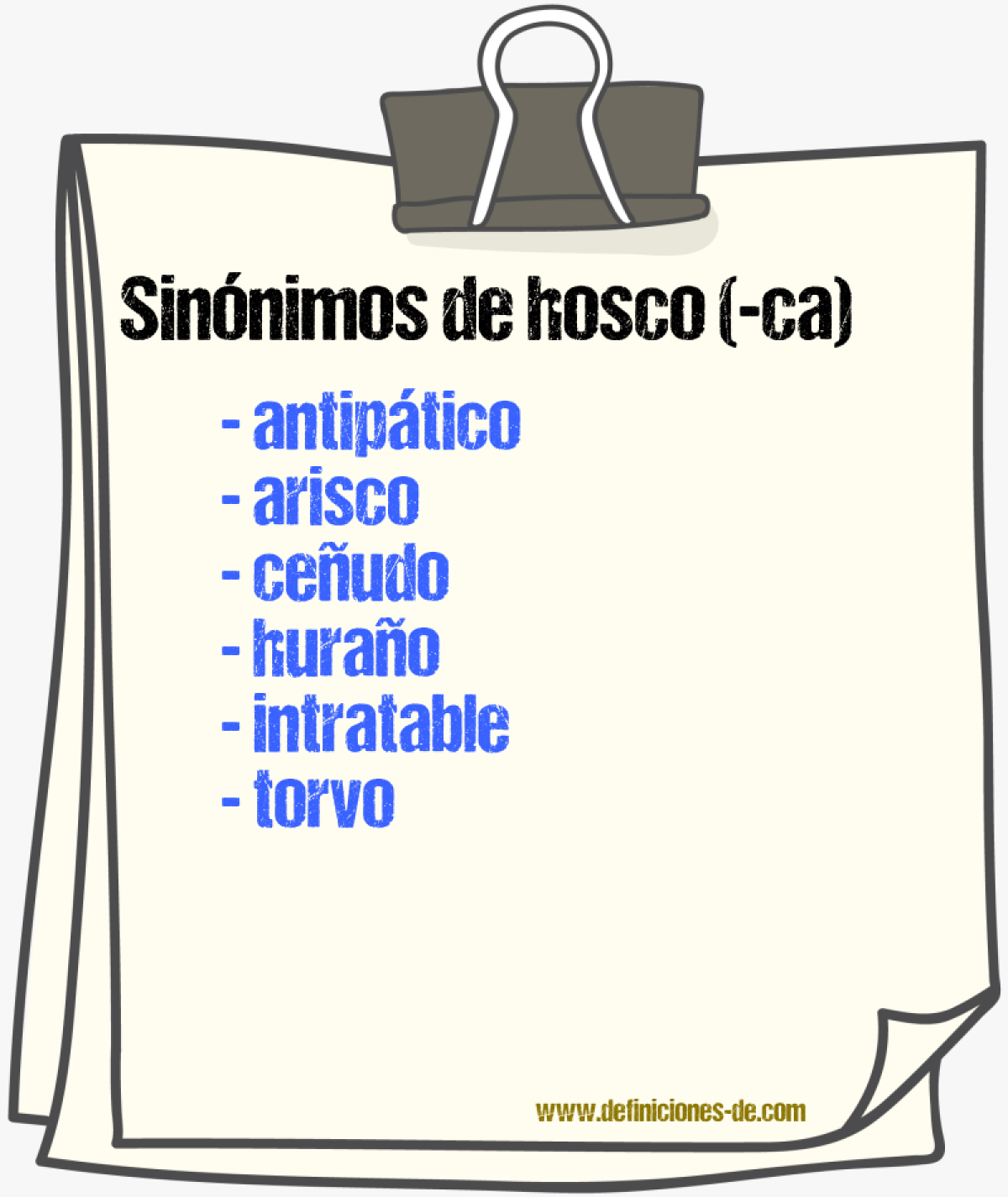 Sinnimos de hosco