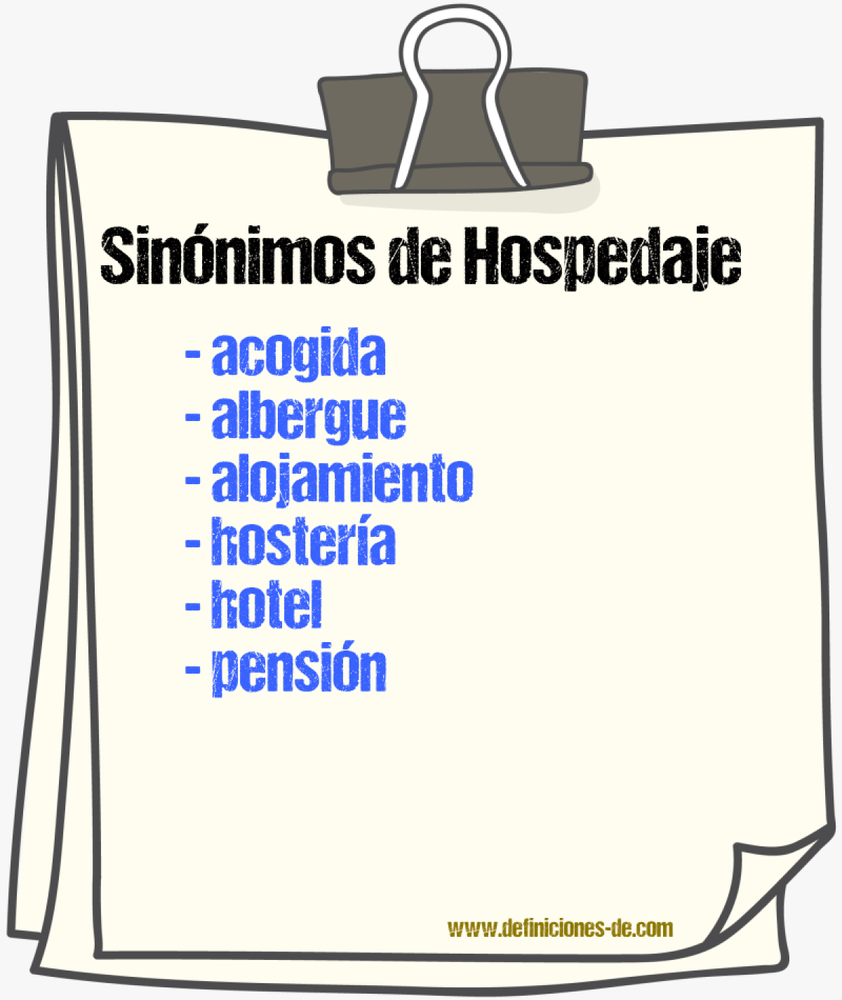 Sinnimos de hospedaje