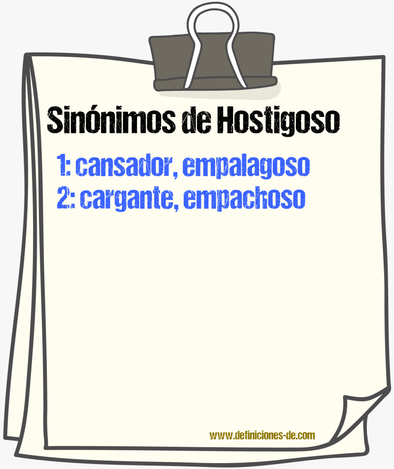 Sinnimos de hostigoso