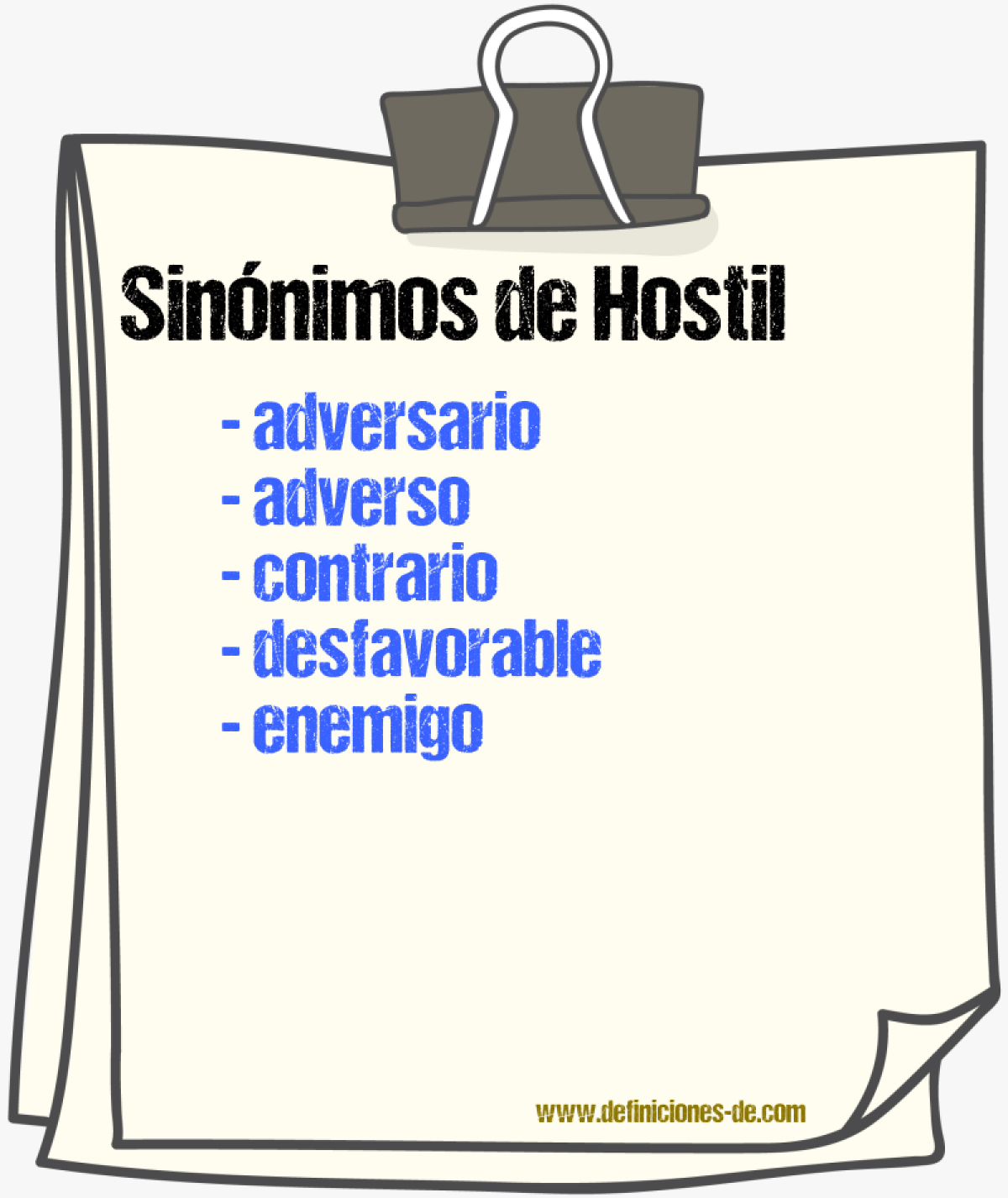 Sinnimos de hostil