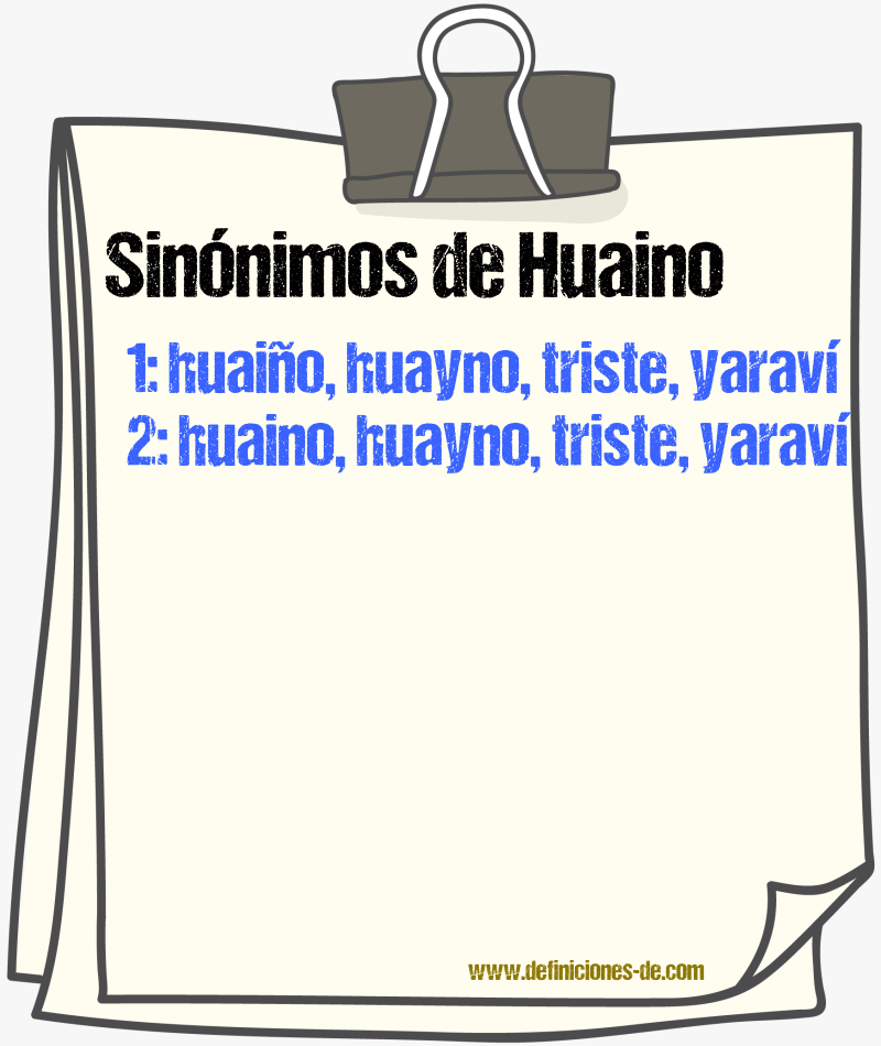 Sinnimos de huaino