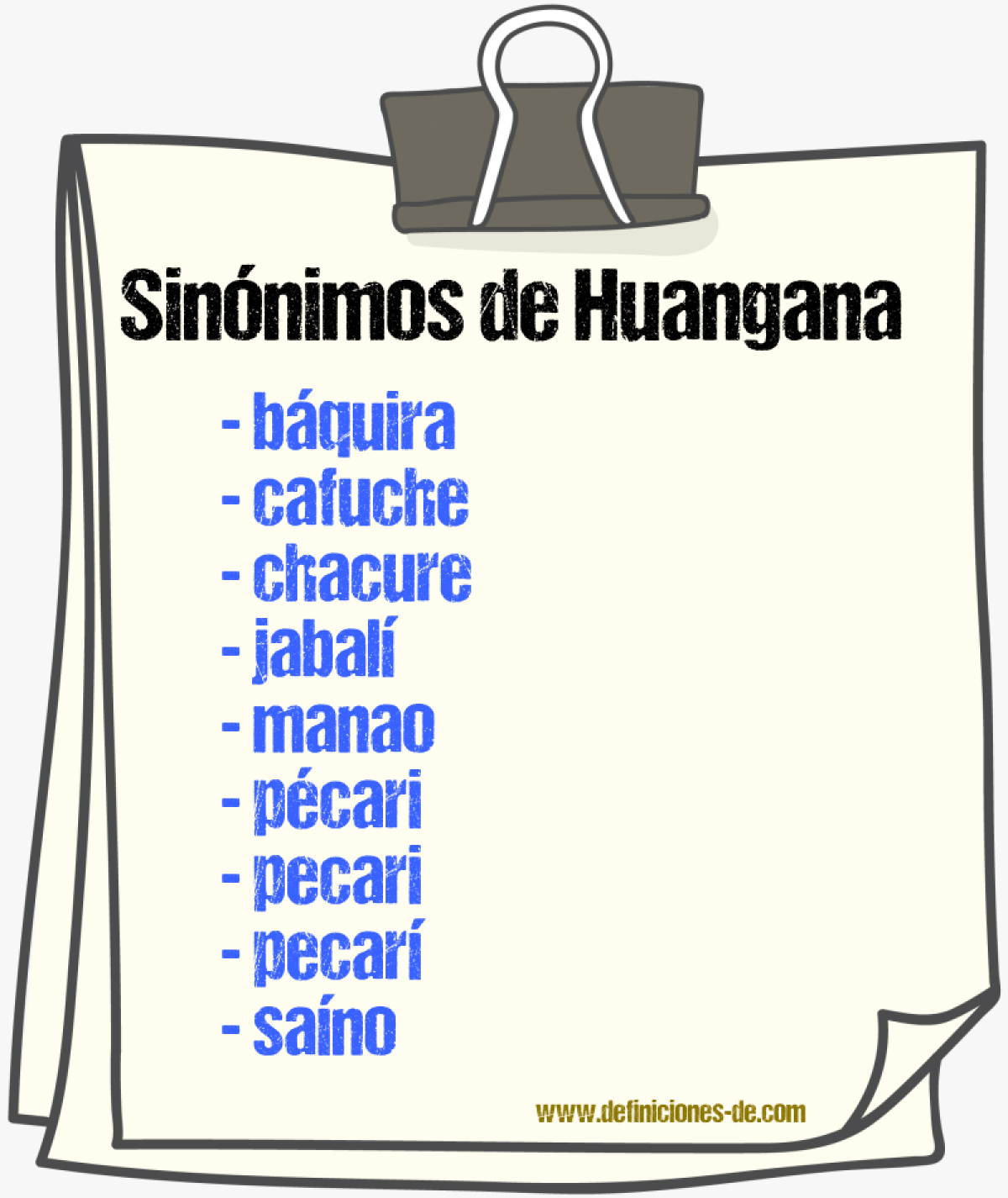 Sinnimos de huangana