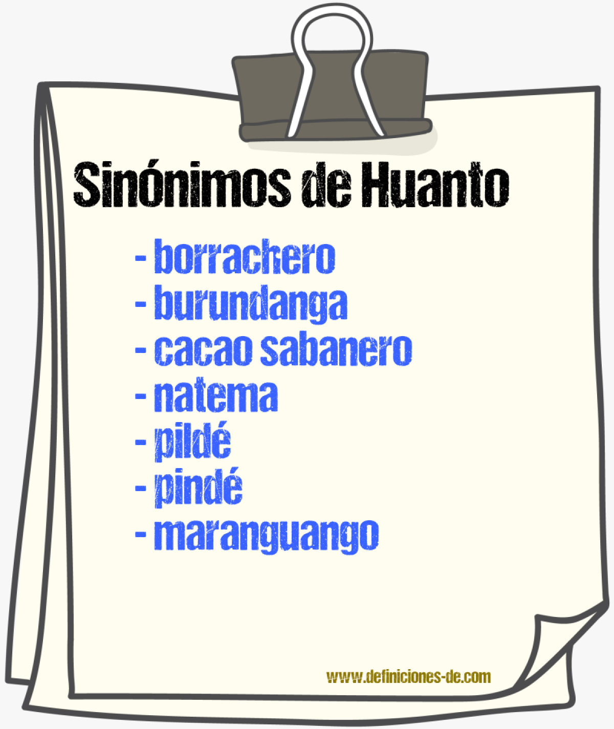 Sinnimos de huanto