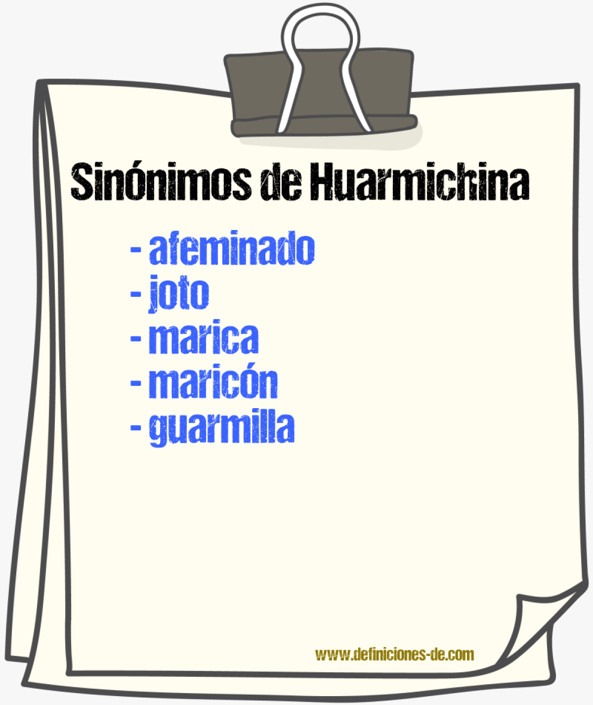 Sinnimos de huarmichina