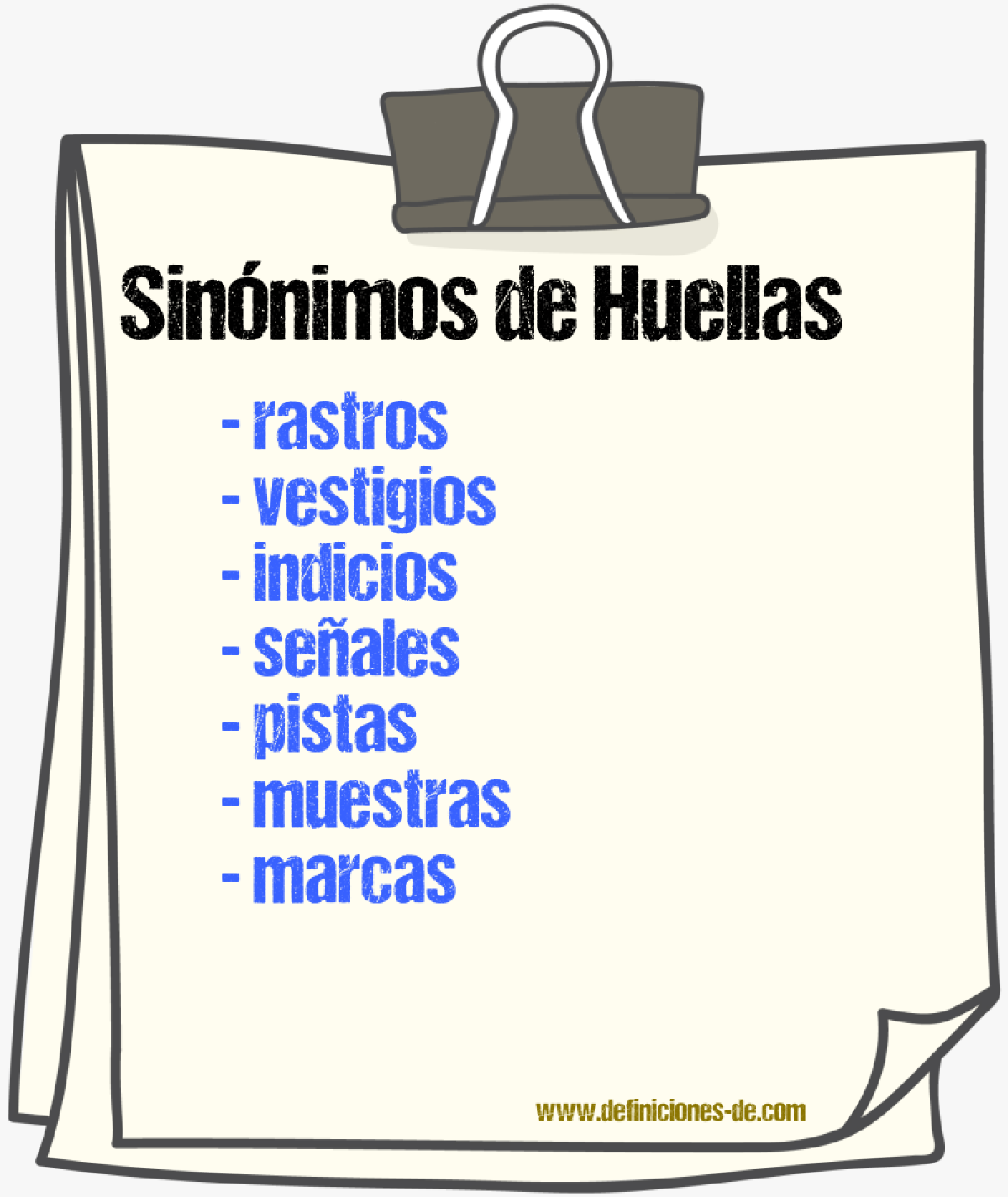 Sinónimos de huellas
