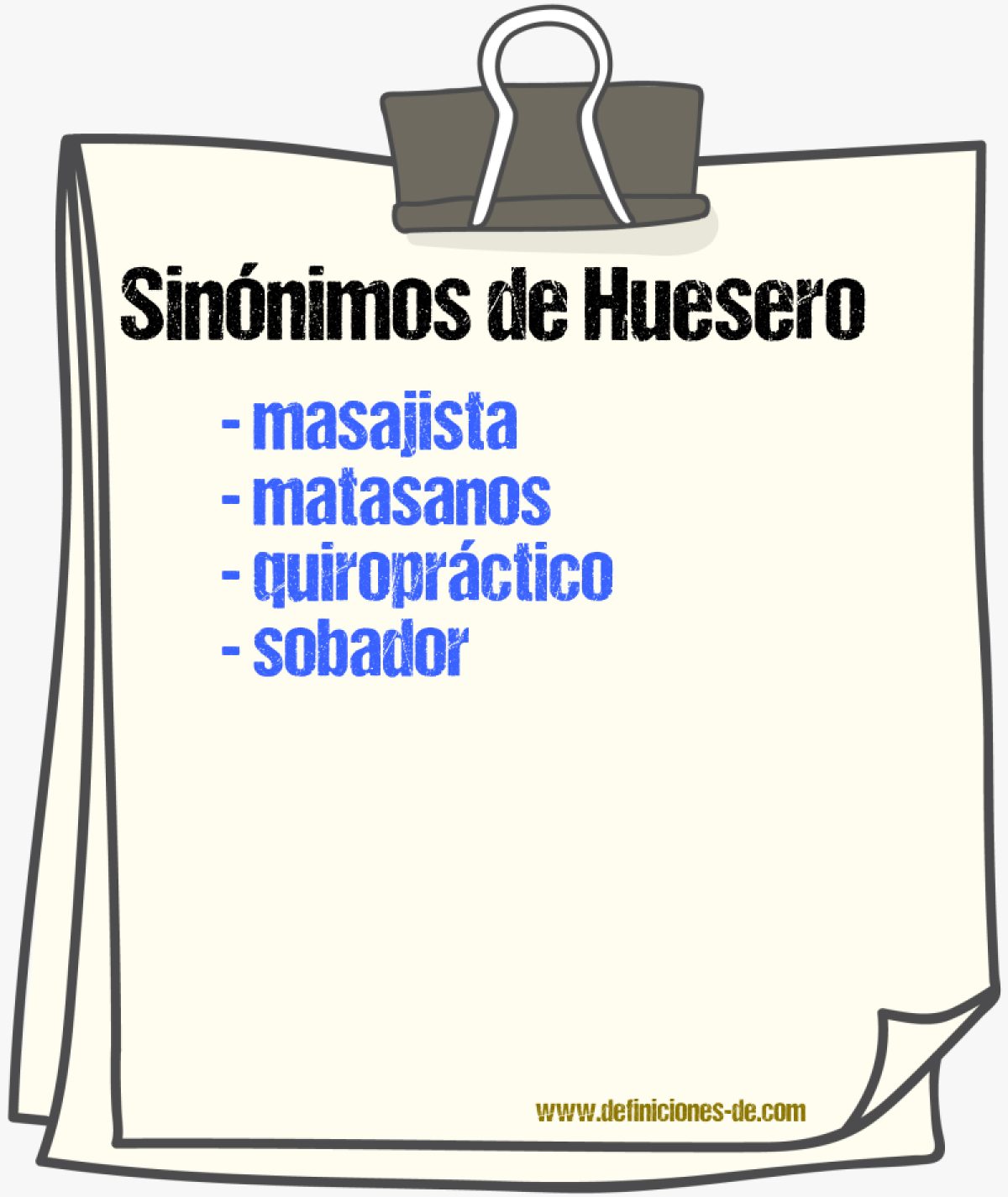 Sinnimos de huesero