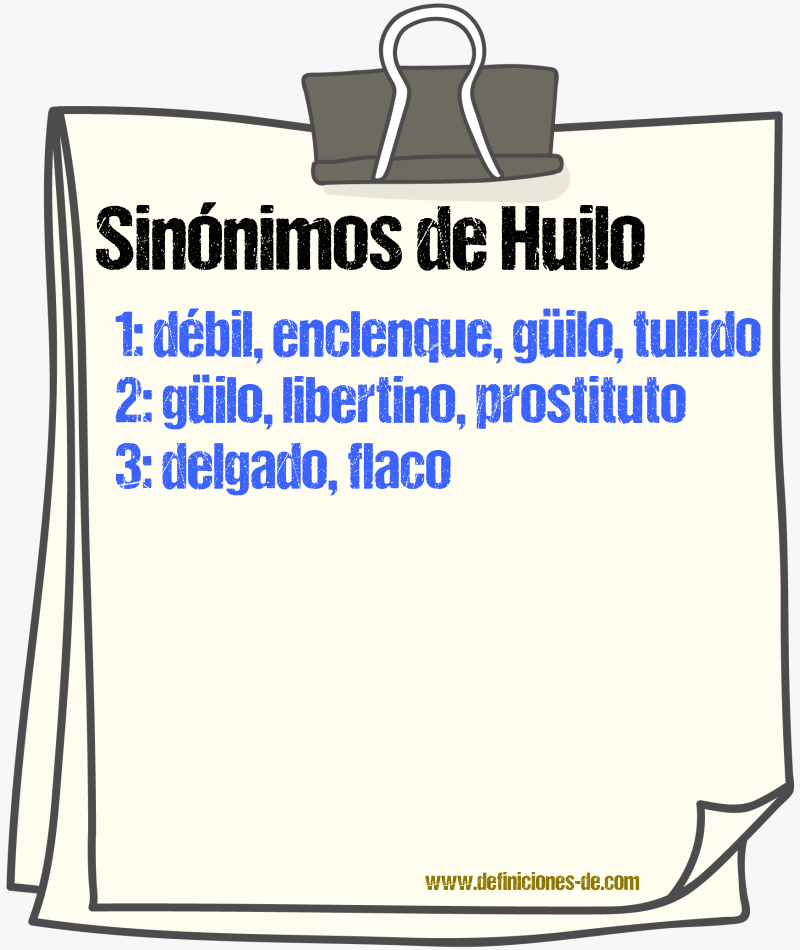 Sinnimos de huilo