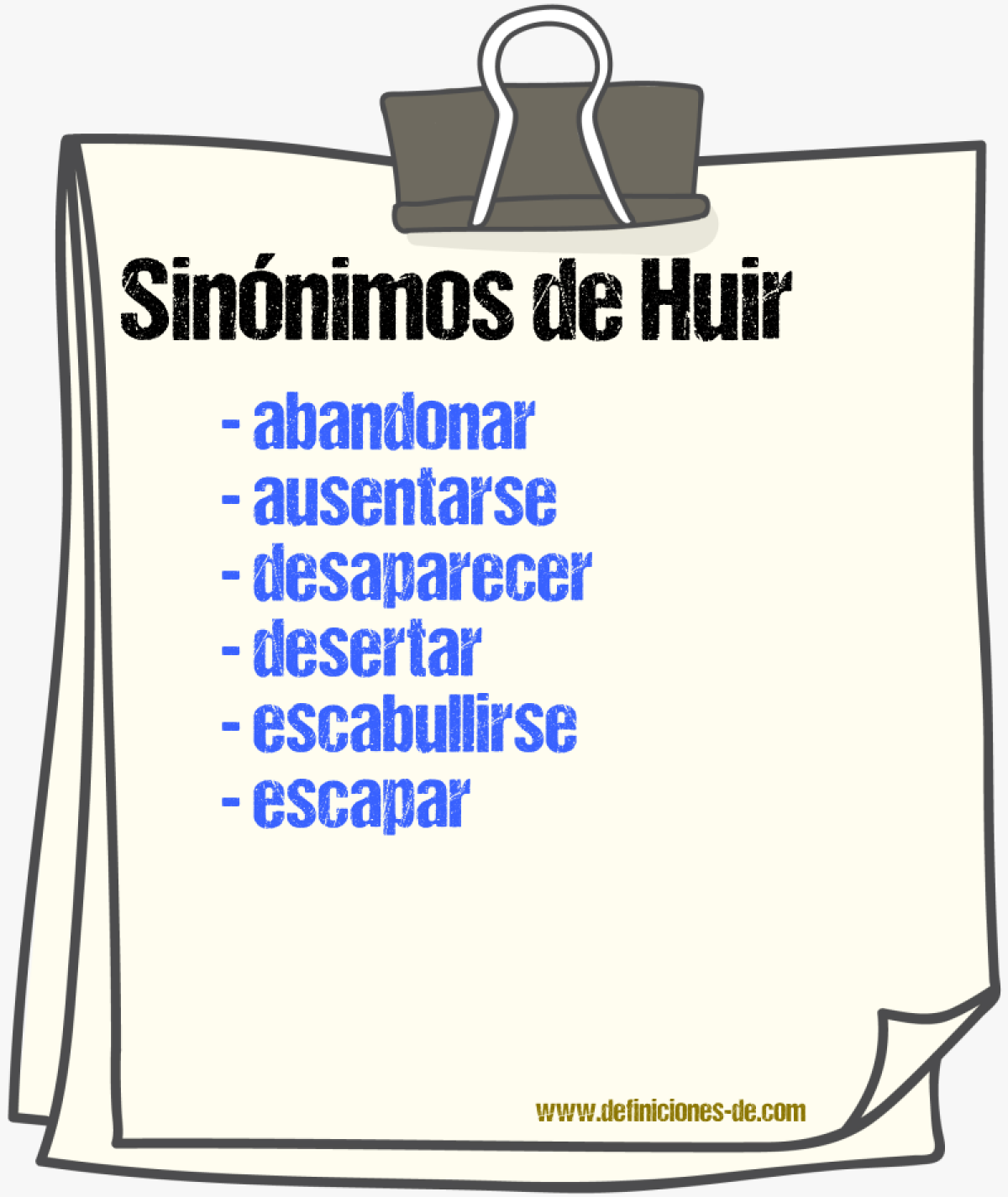 Sinnimos de huir