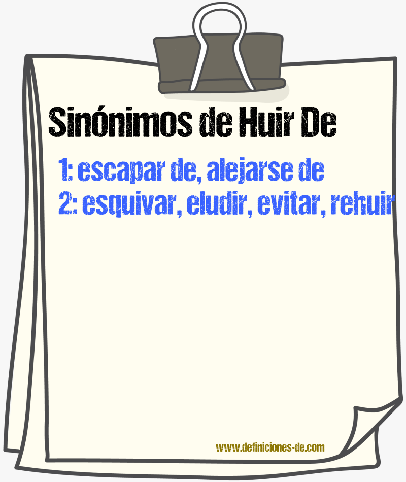 Sinónimos de huir de