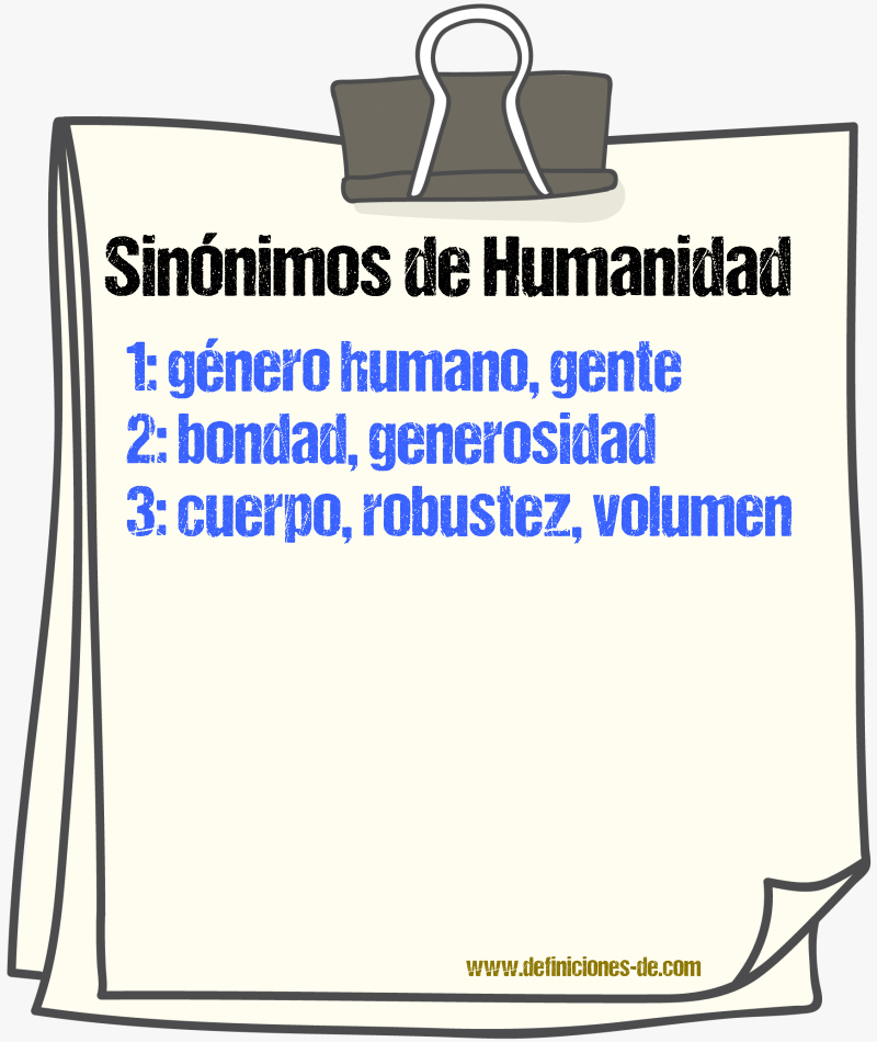 Sinnimos de humanidad