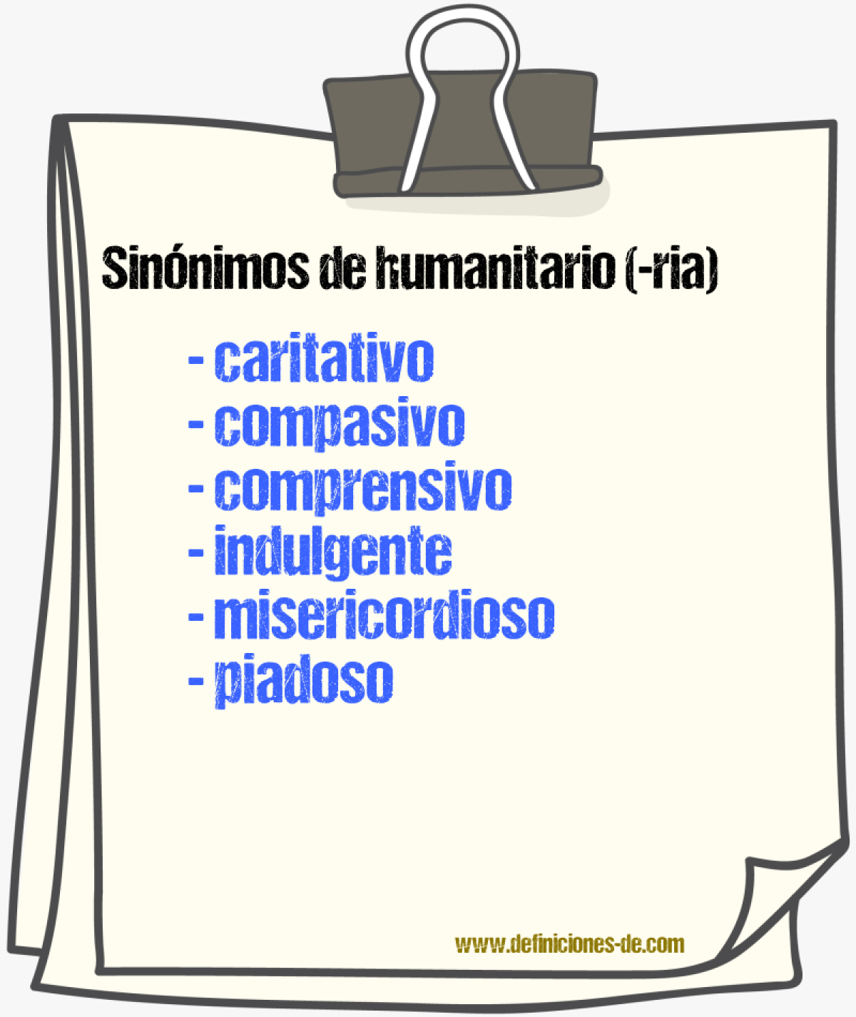 Sinónimos de humanitario