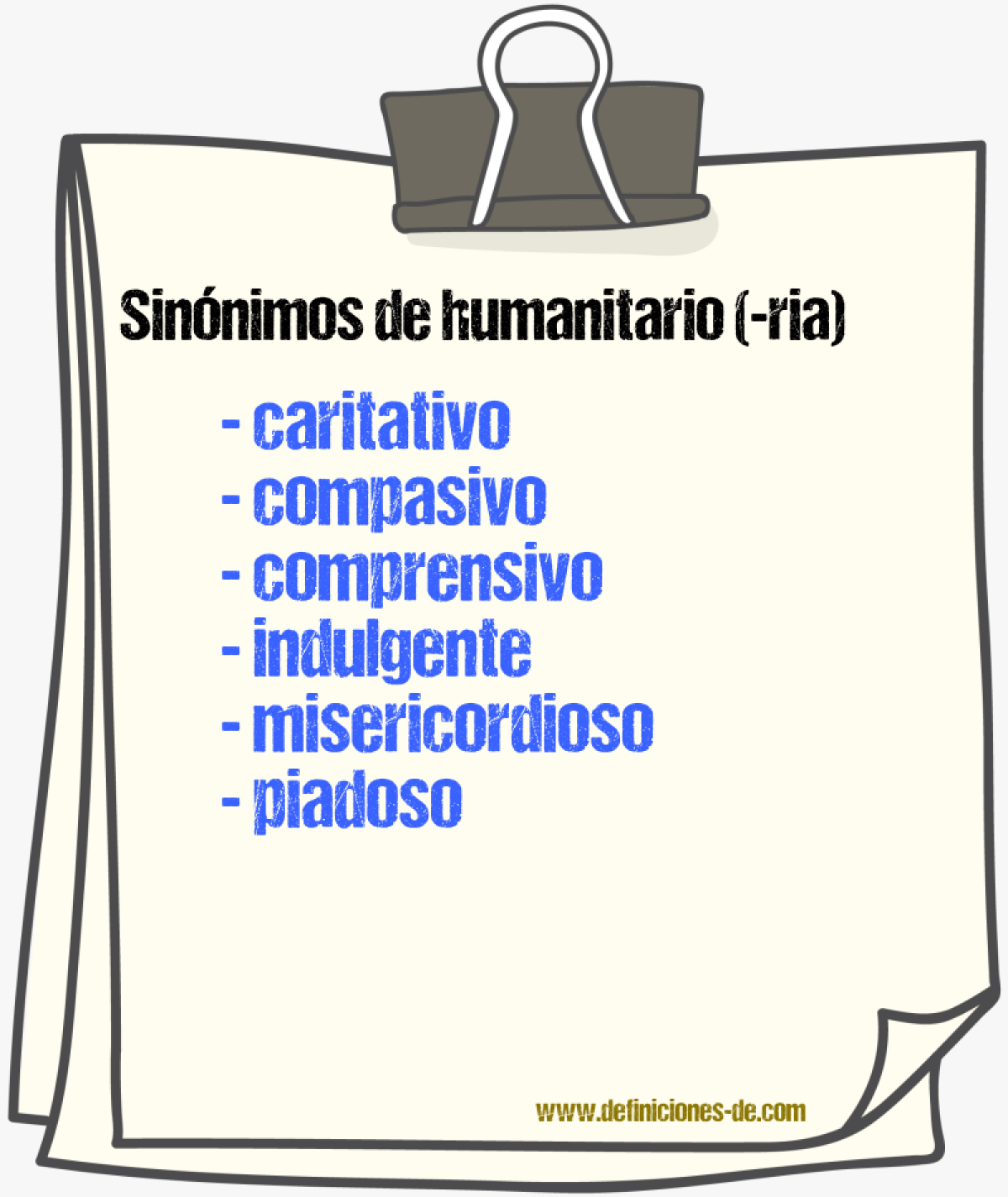 Sinnimos de humanitario