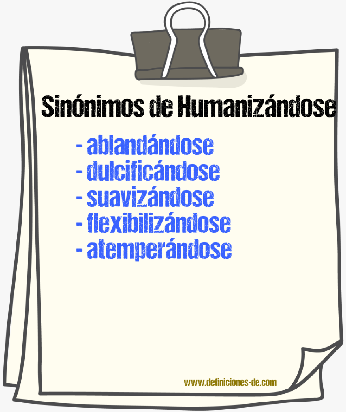 Sinónimos de humanizándose