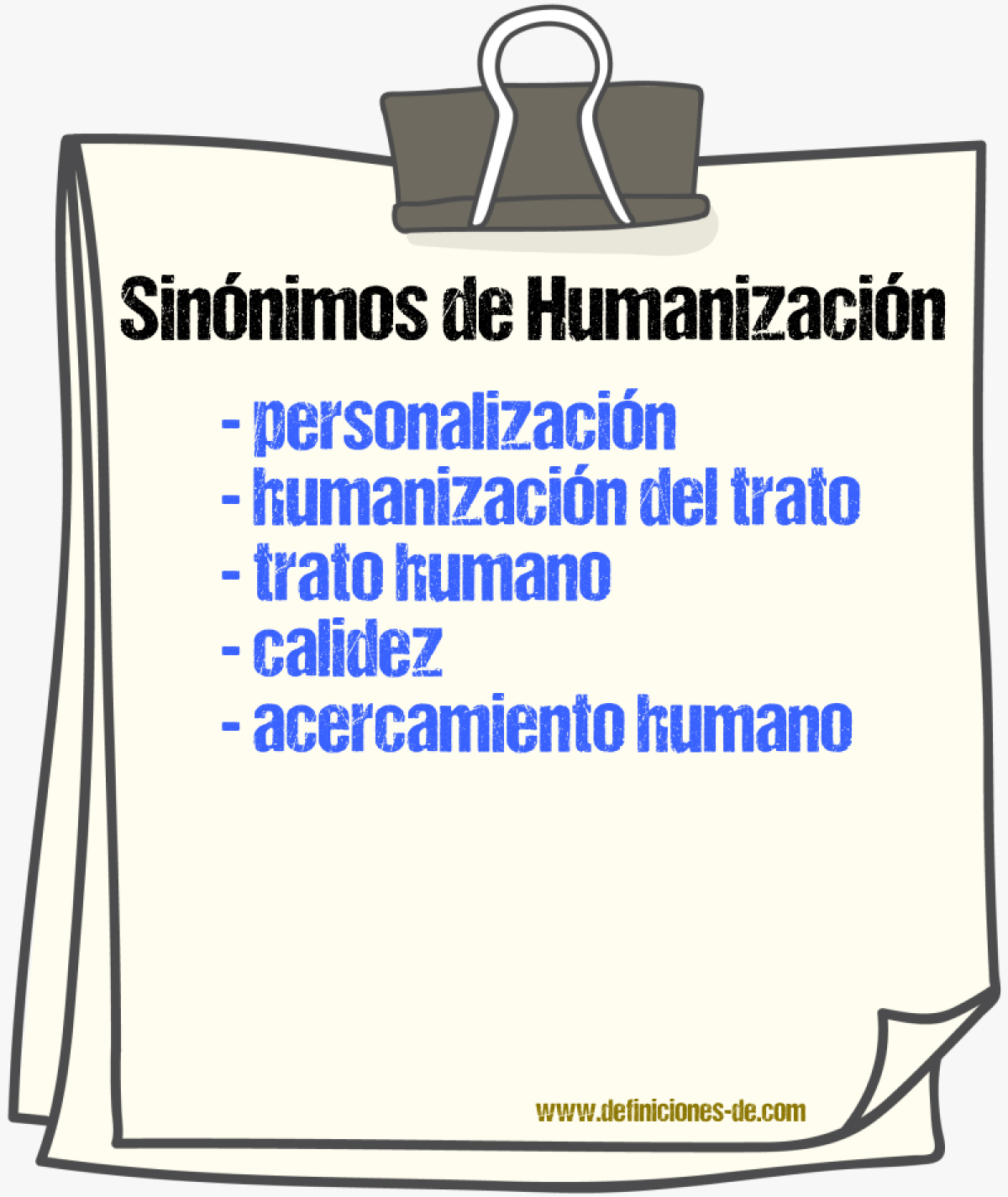 Sinónimos de humanización