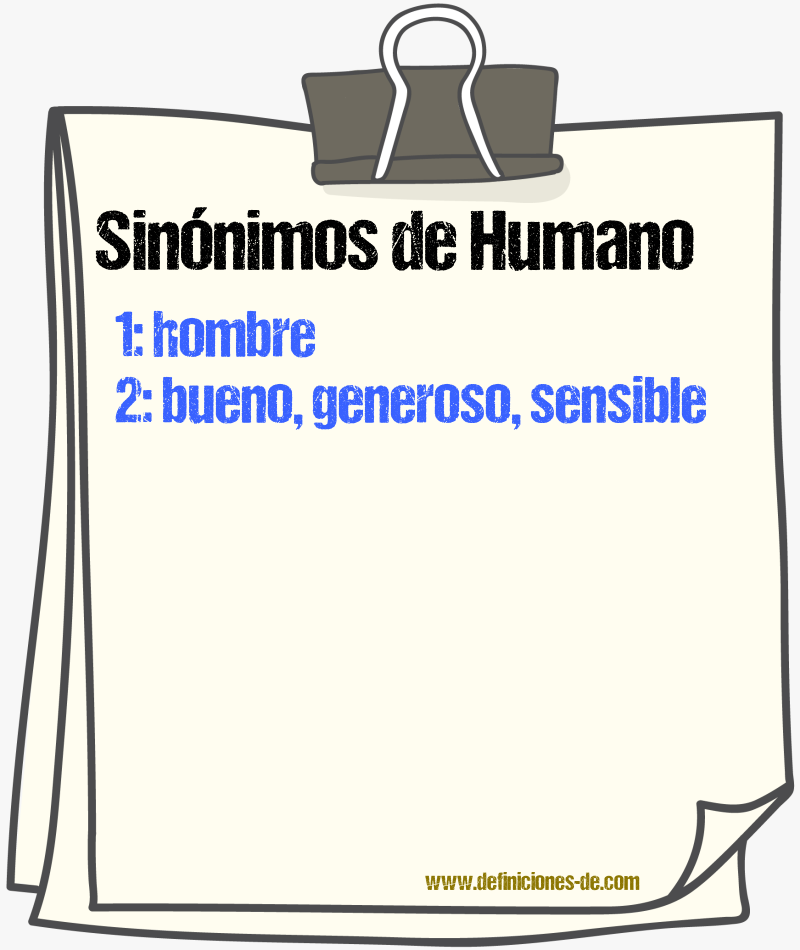 Sinónimos de humano