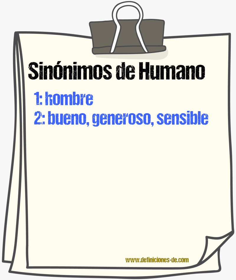 Sinnimos de humano