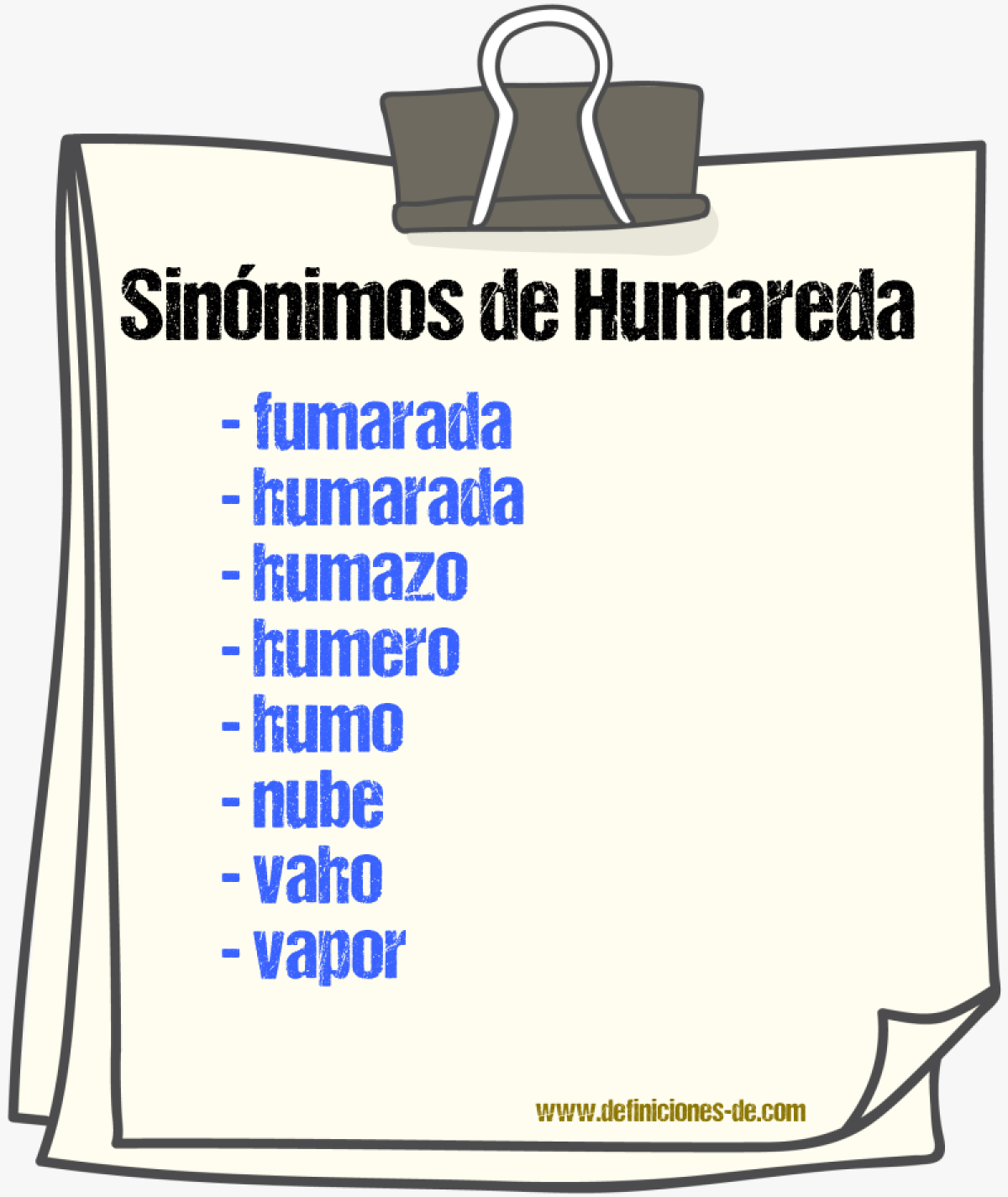 Sinnimos de humareda