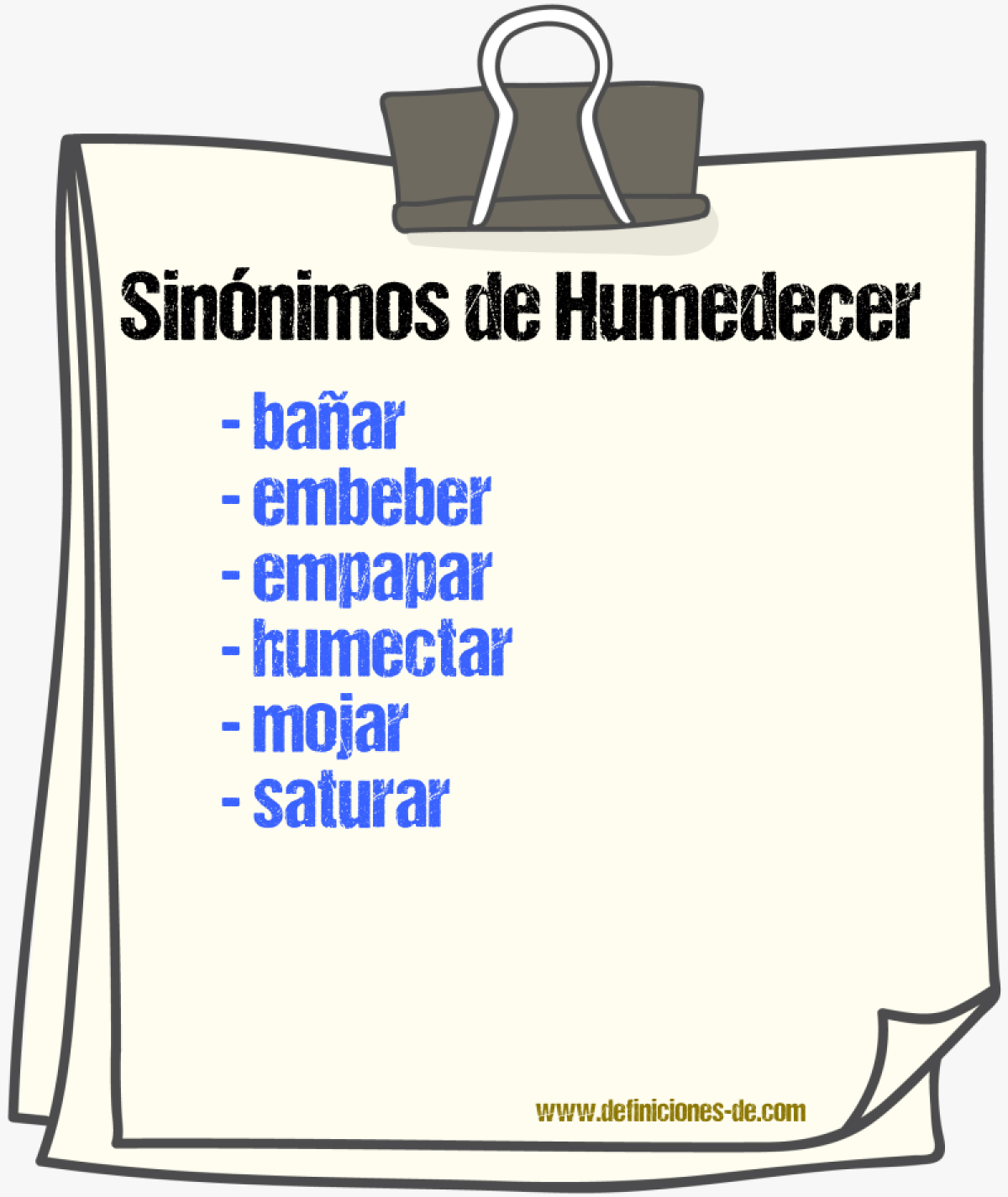 Sinnimos de humedecer