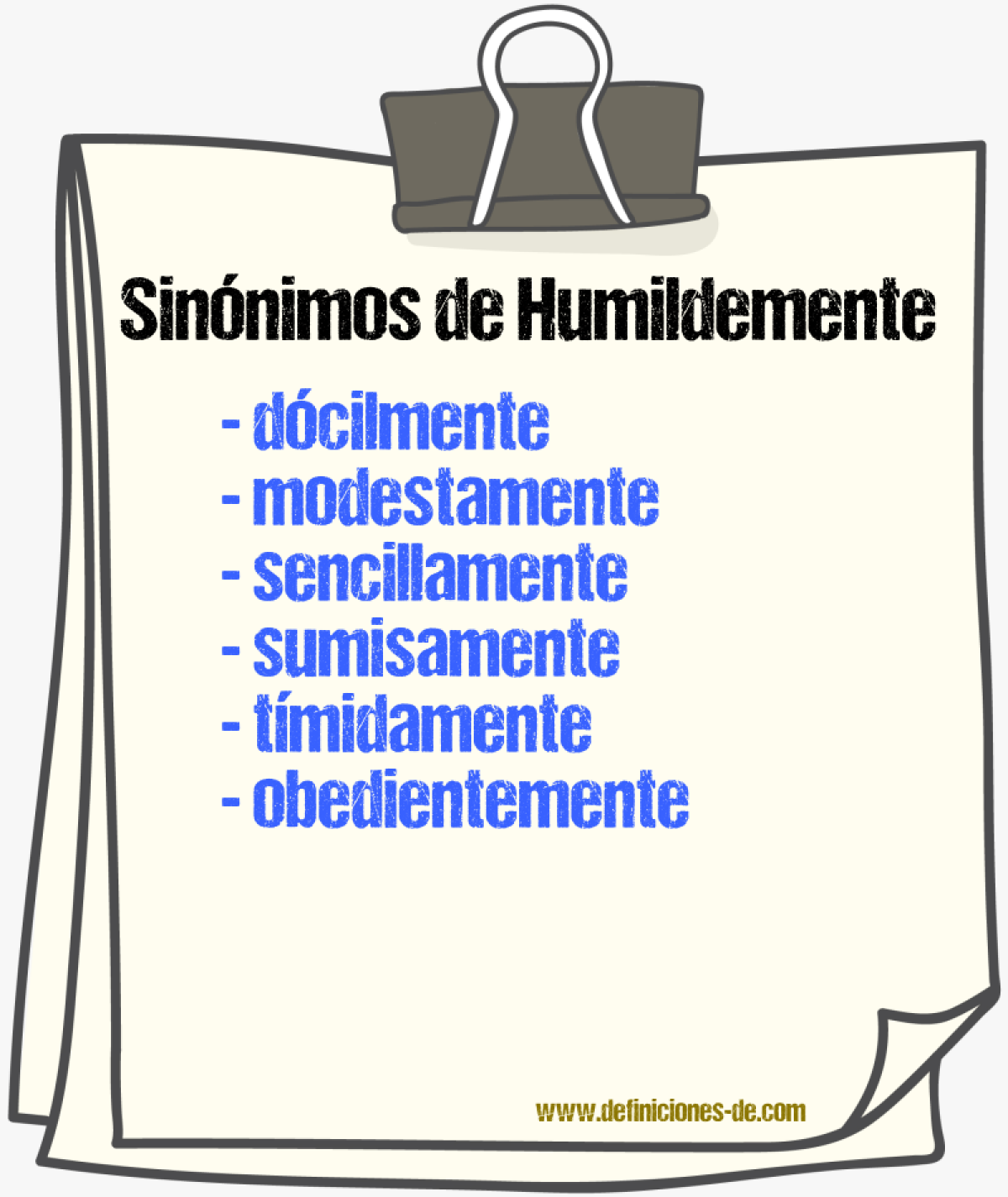 Sinnimos de humildemente