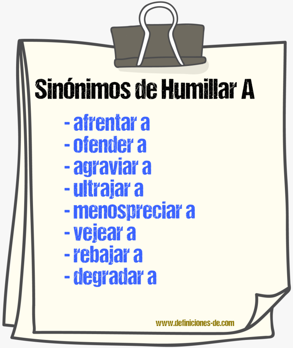 Sinónimos de humillar a