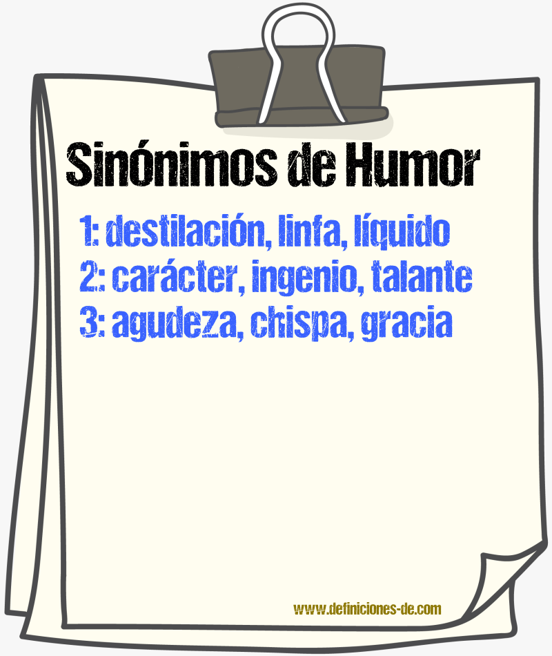 Sinnimos de humor