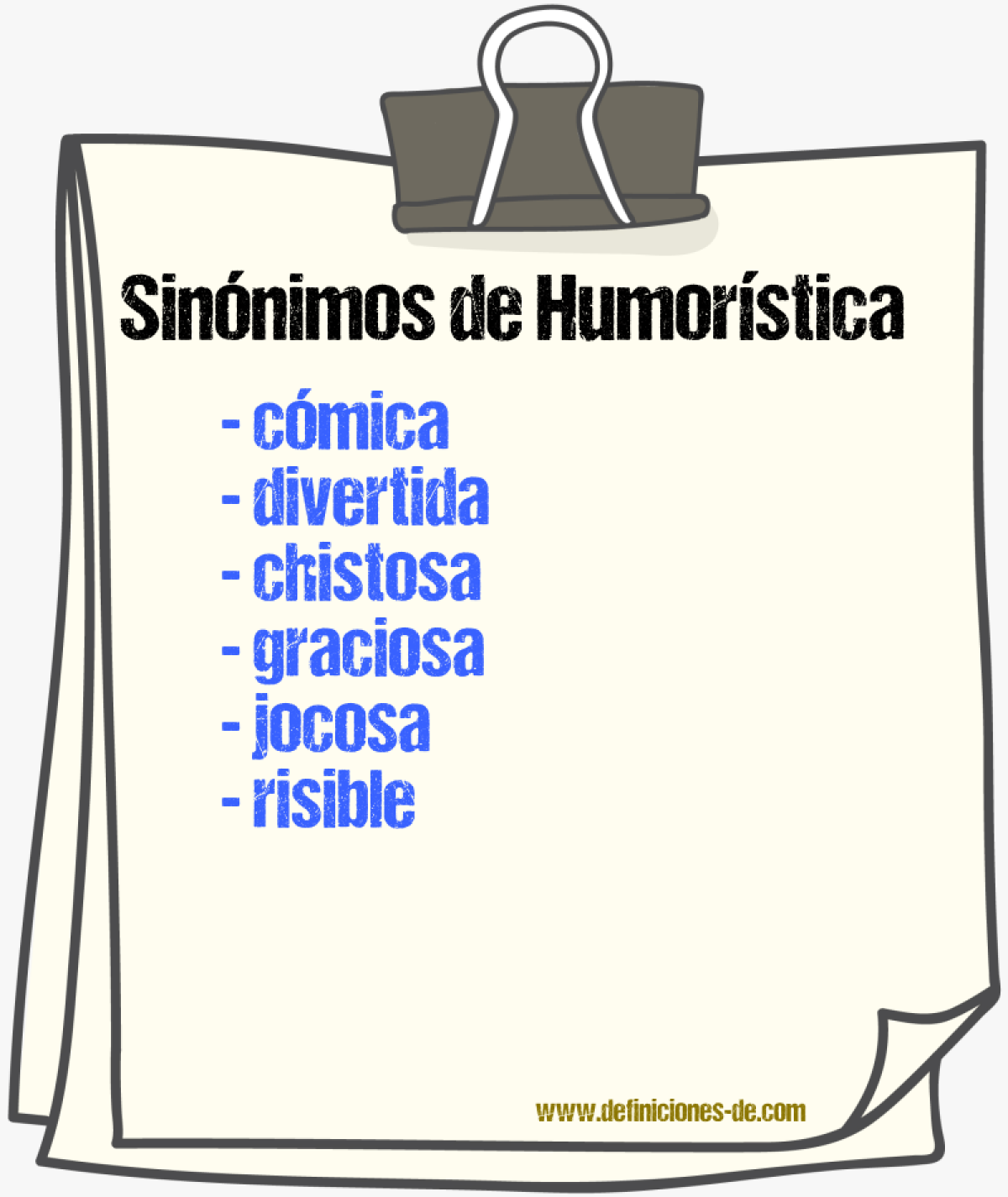 Sinónimos de humorística