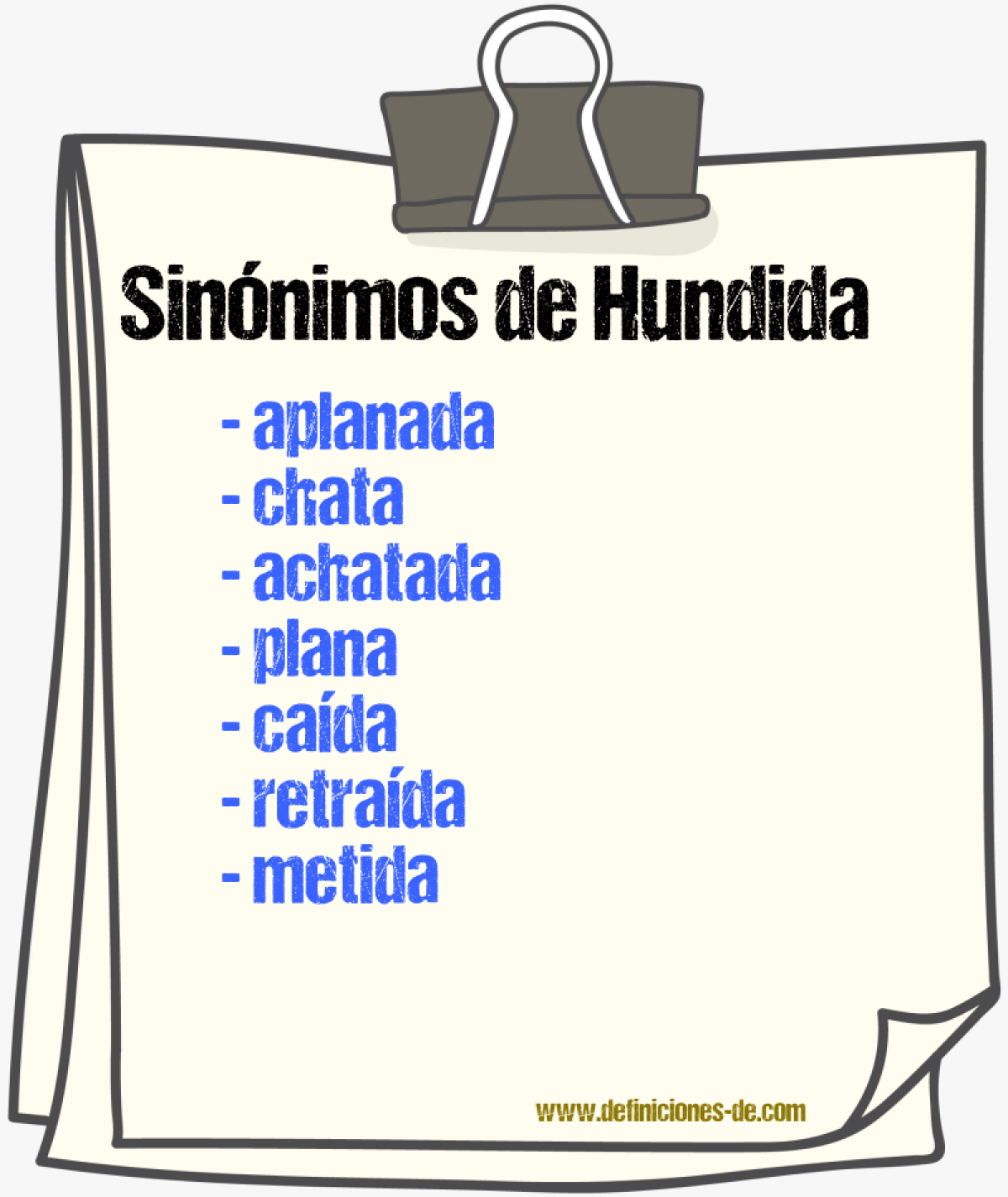 Sinónimos de hundida