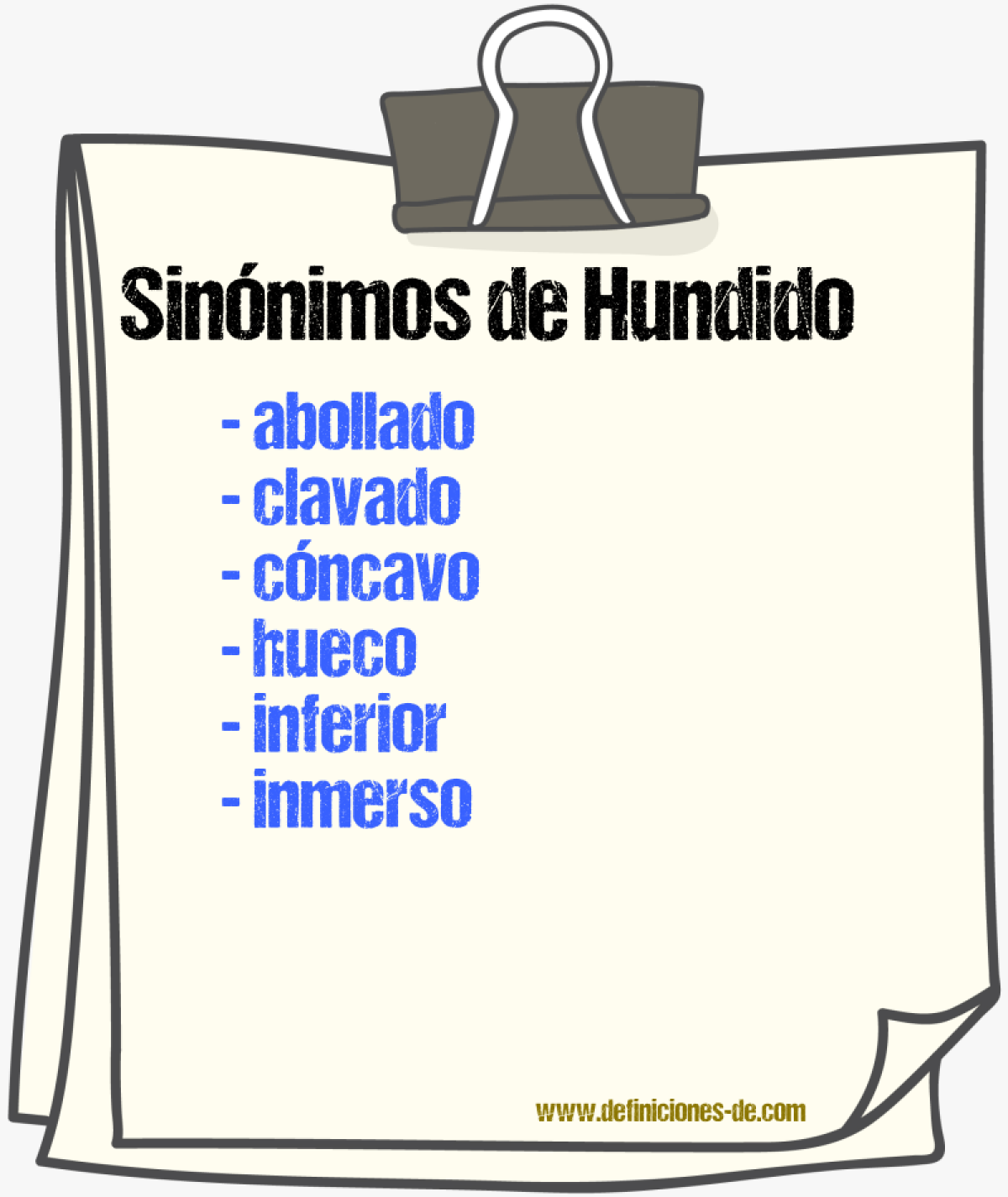 Sinnimos de hundido