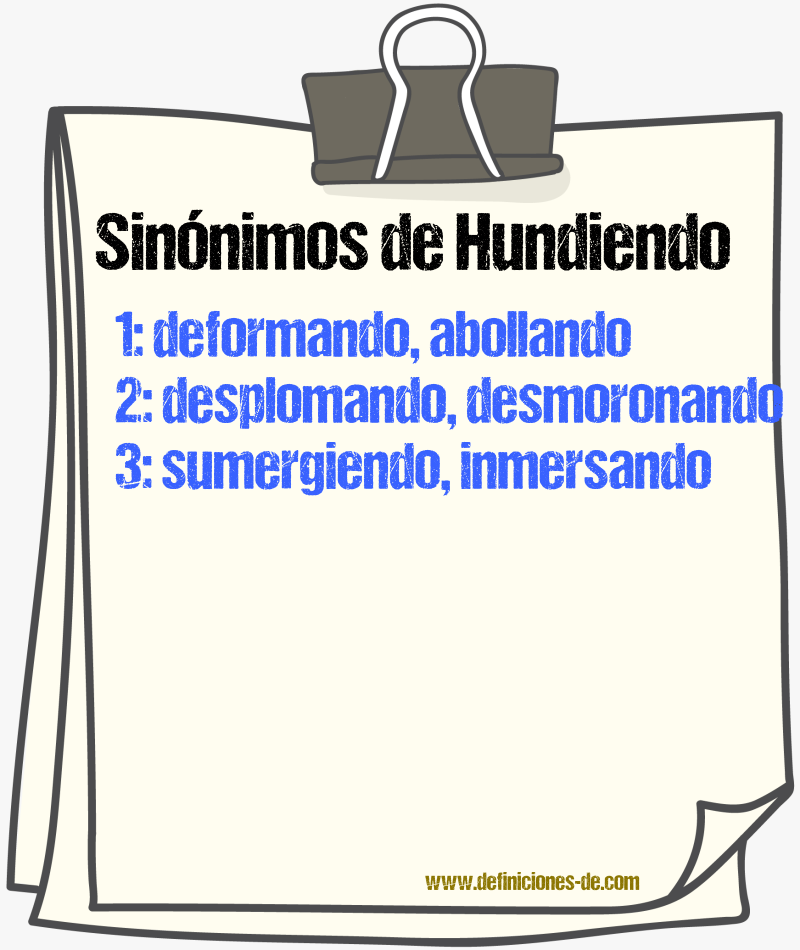 Sinónimos de hundiendo