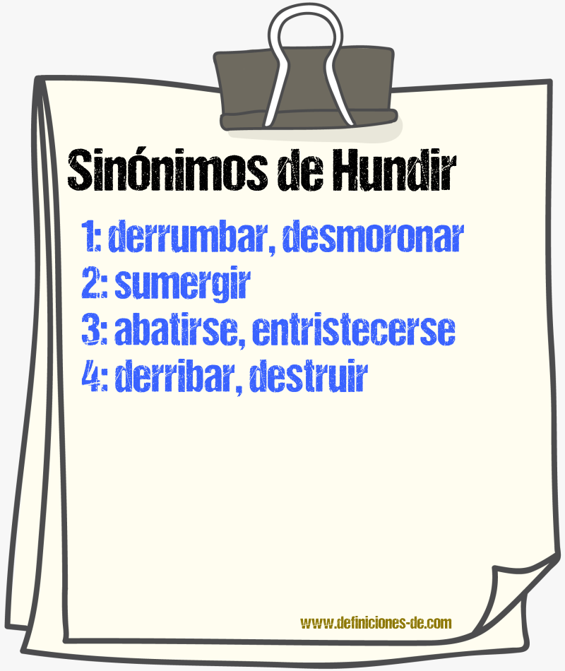 Sinnimos de hundir