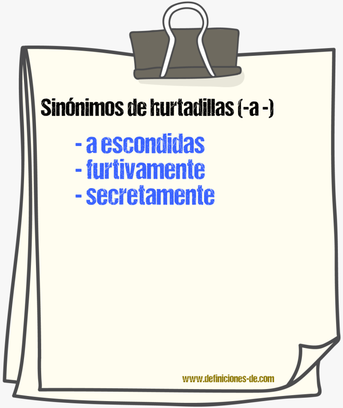 Sinnimos de hurtadillas