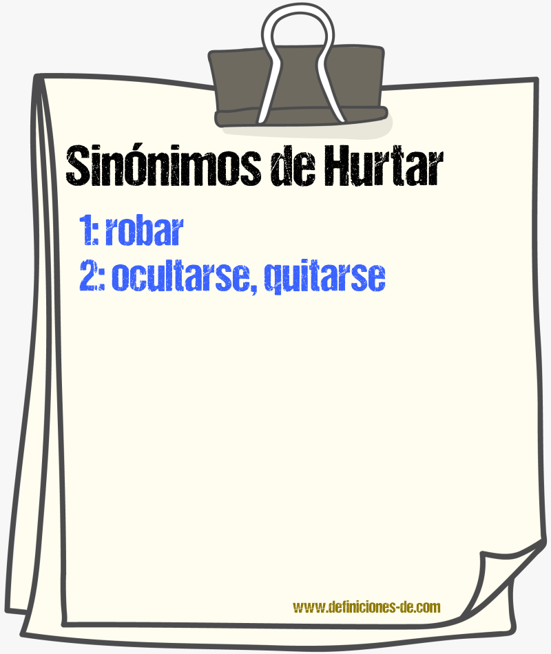 Sinnimos de hurtar