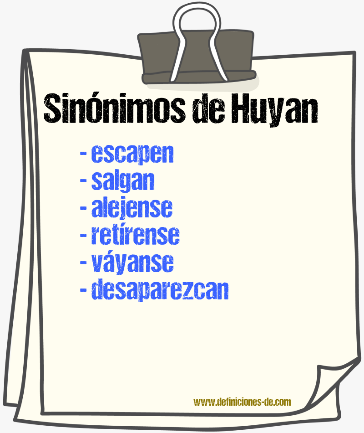 Sinónimos de huyan