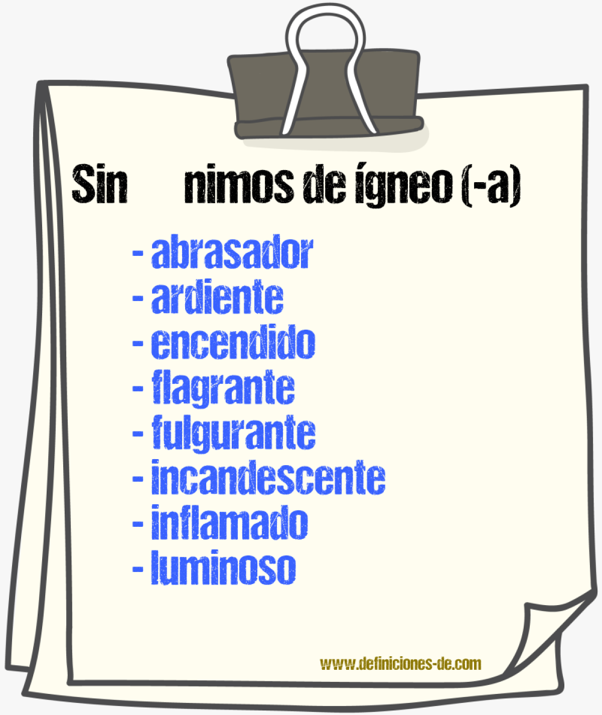 Sinnimos de gneo