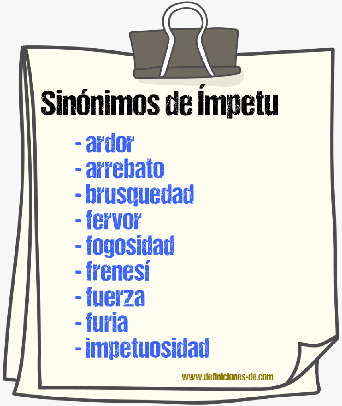 Sinnimos de mpetu