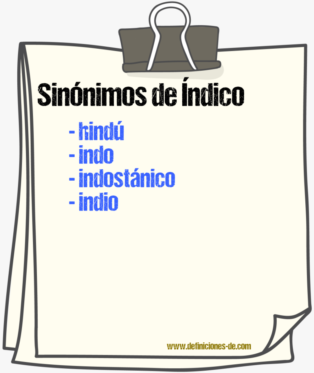 Sinnimos de ndico