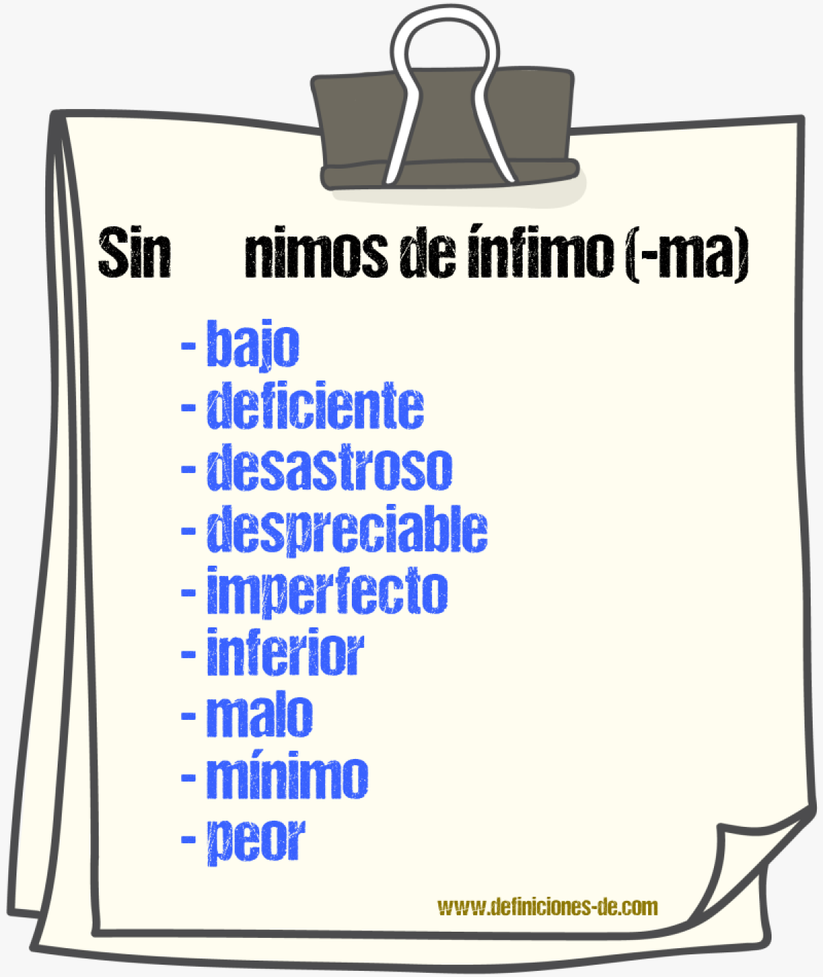 Sinnimos de nfimo