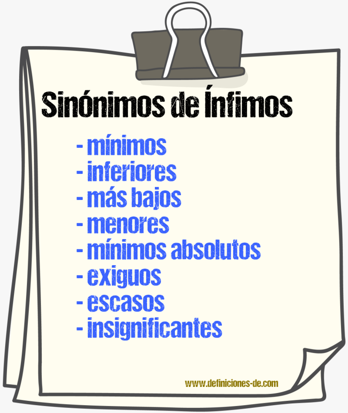Sinónimos de ínfimos