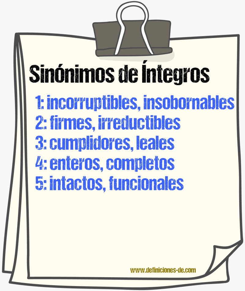 Sinónimos de íntegros