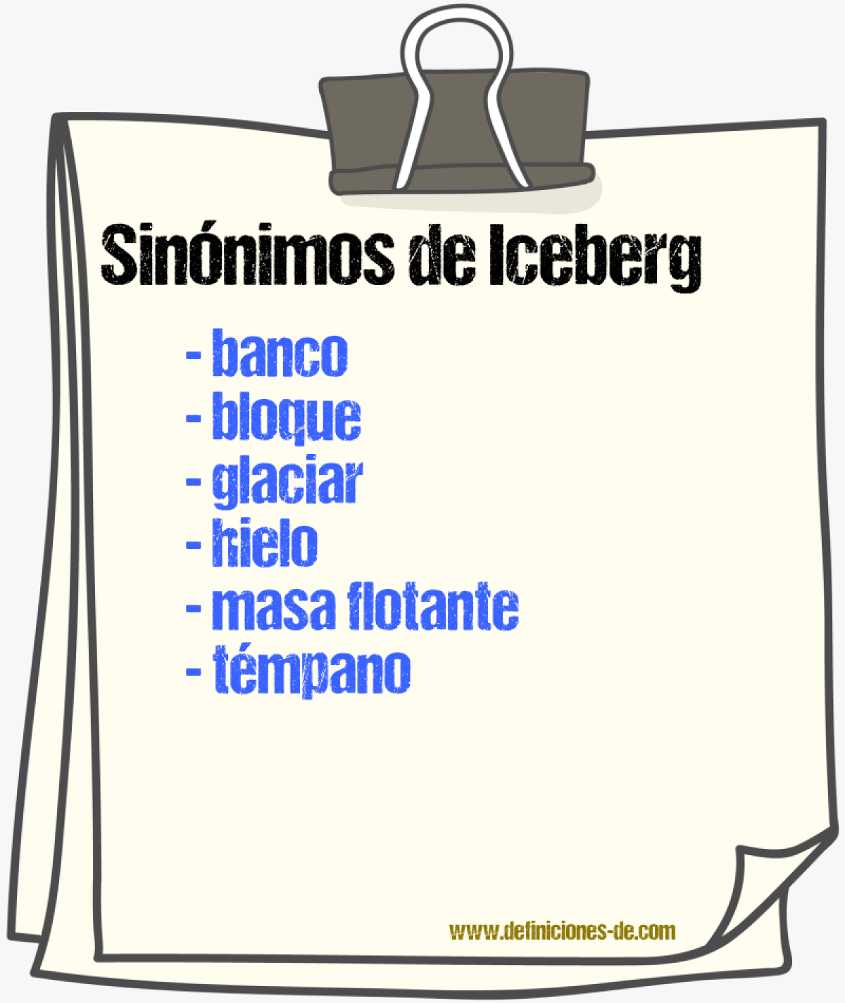 Sinnimos de iceberg