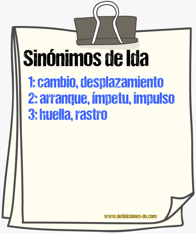 Sinnimos de ida