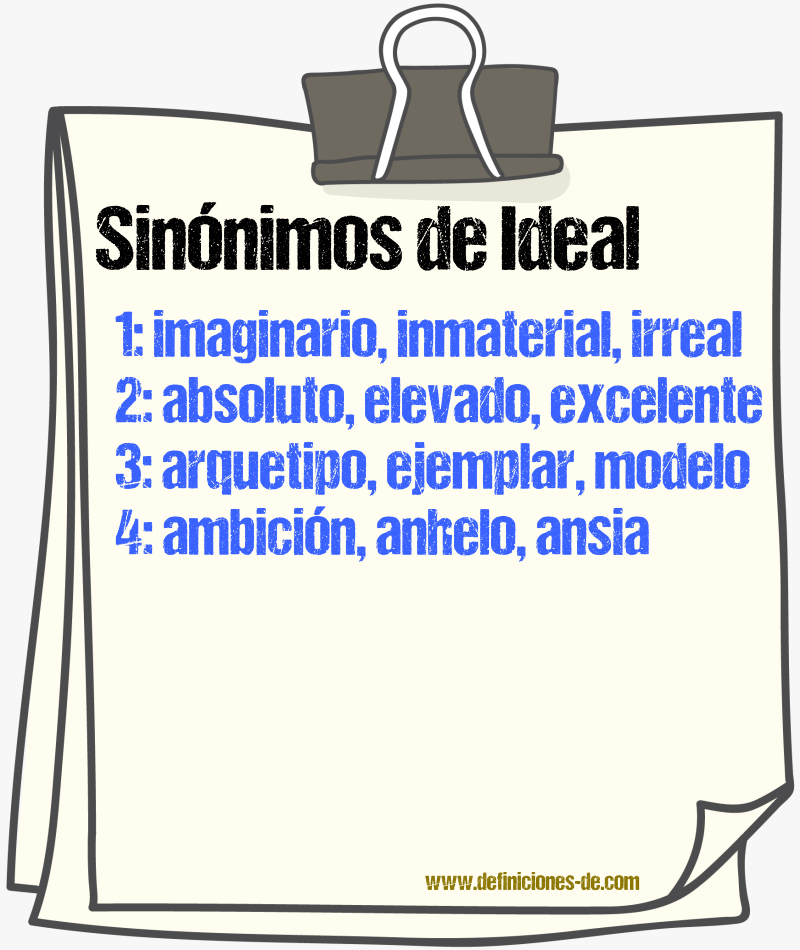 Sinnimos de ideal