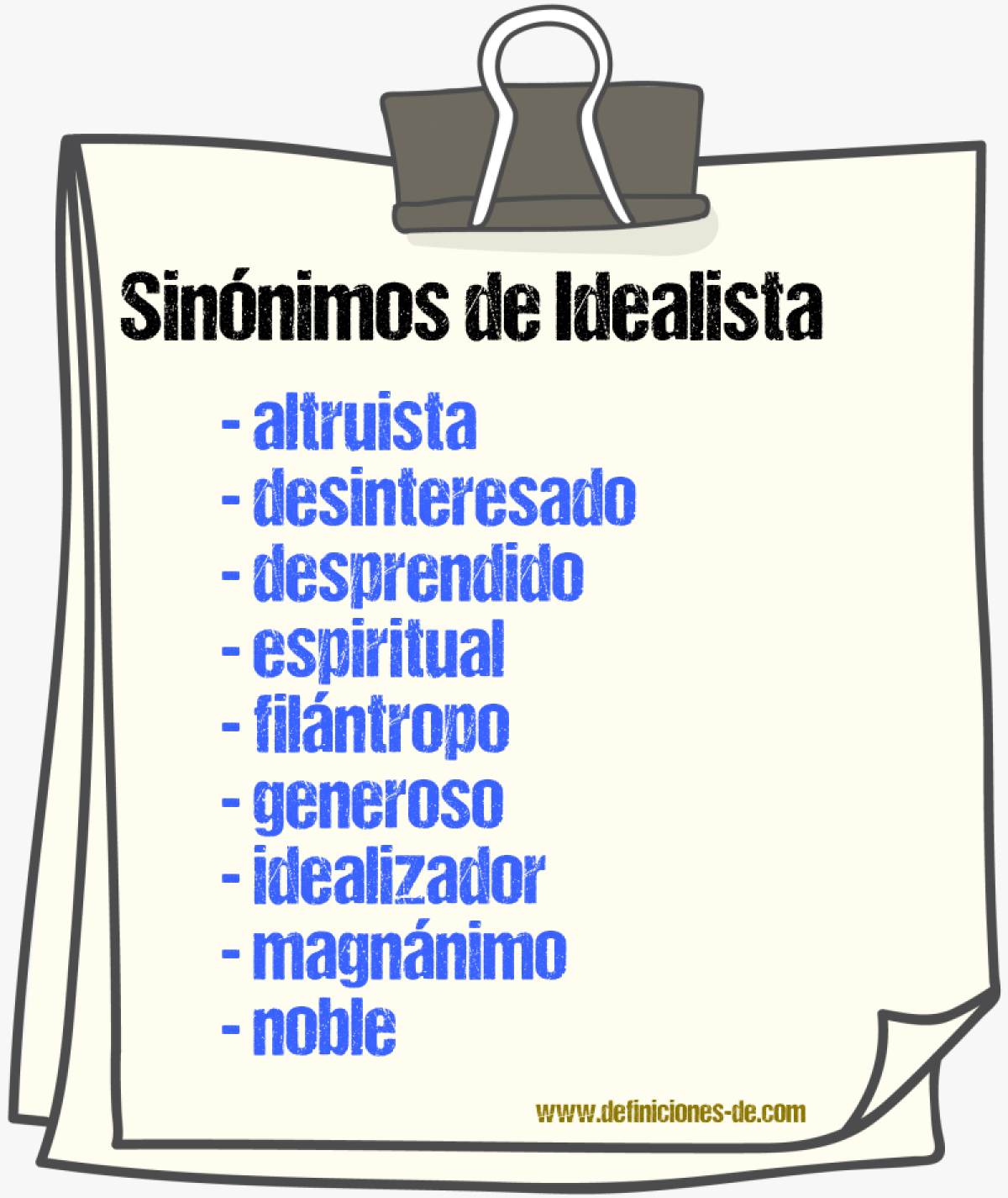 Sinnimos de idealista