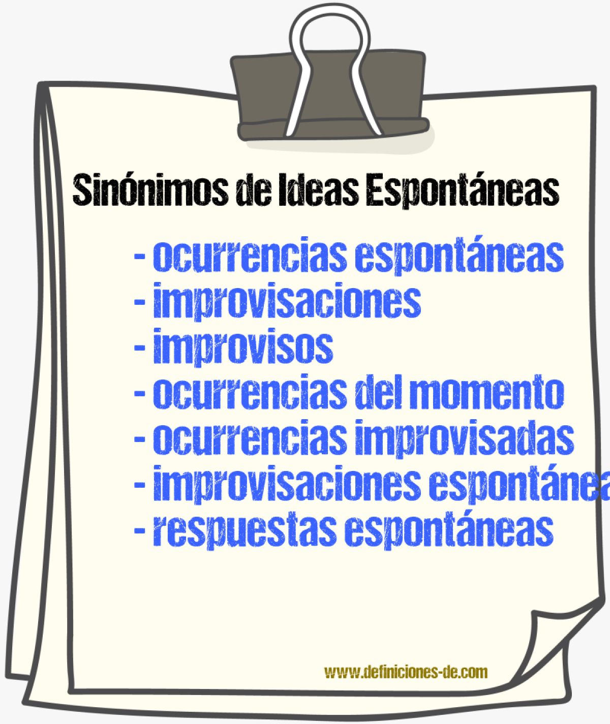 Sinónimos de ideas espontáneas