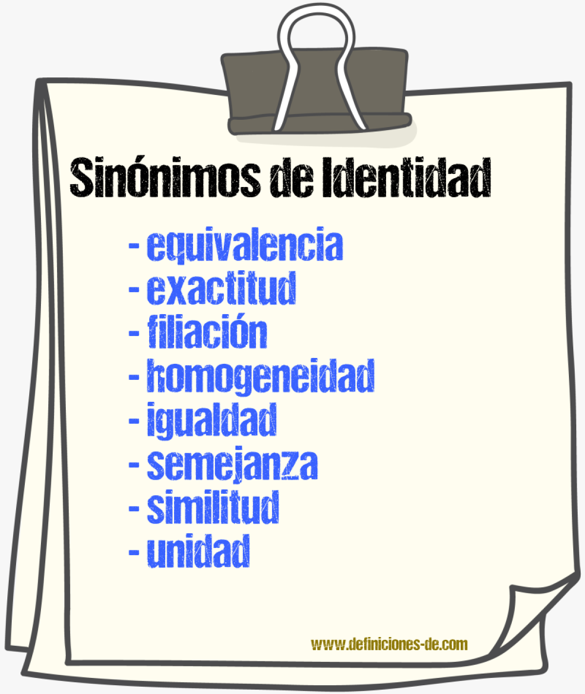 Sinnimos de identidad