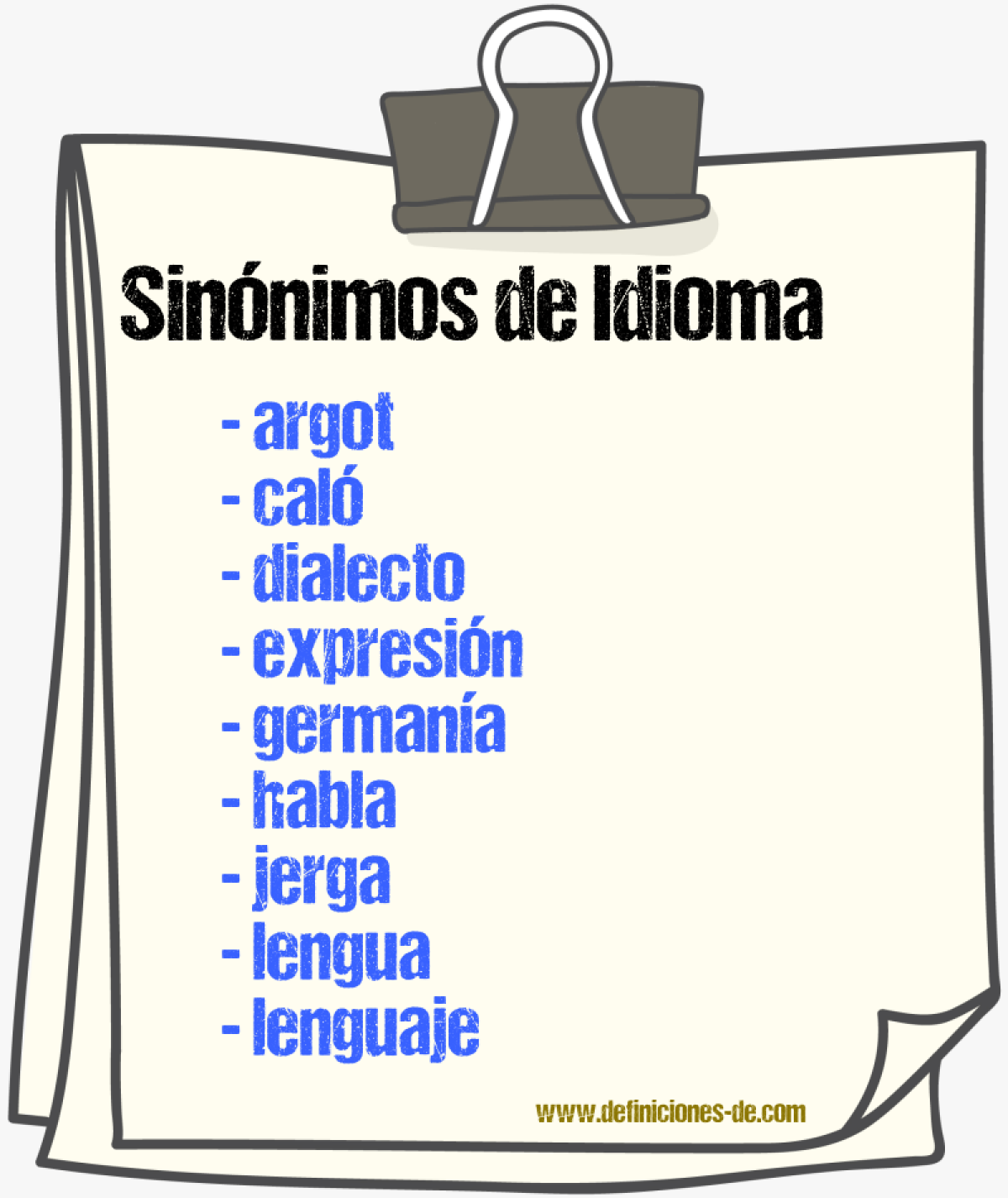 Sinnimos de idioma