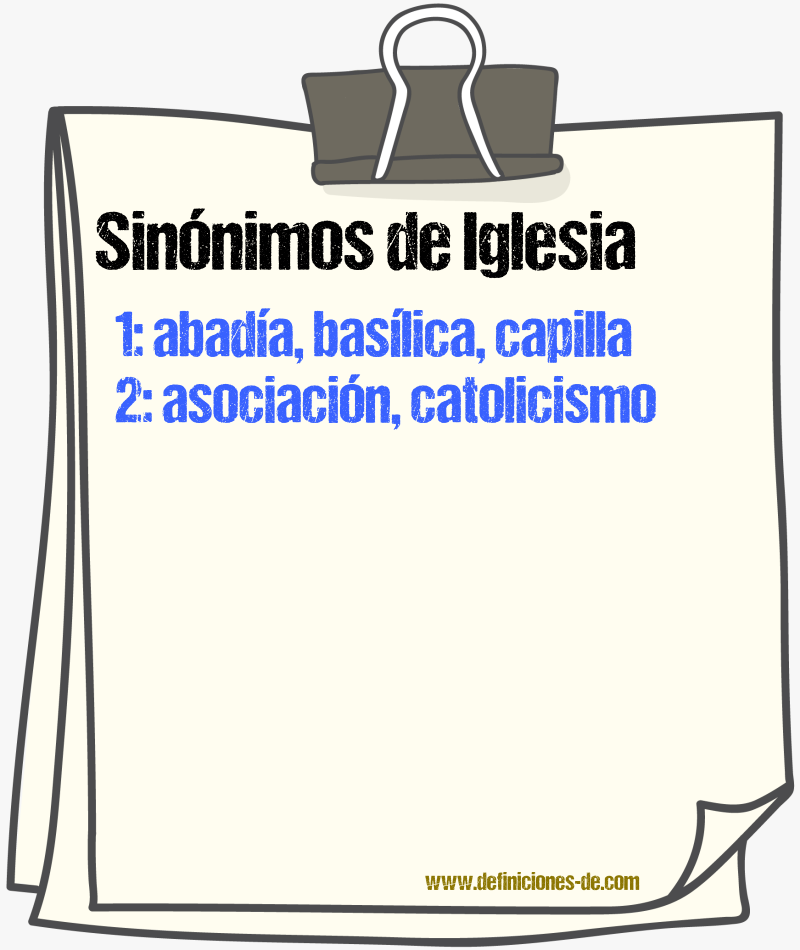 Sinnimos de iglesia