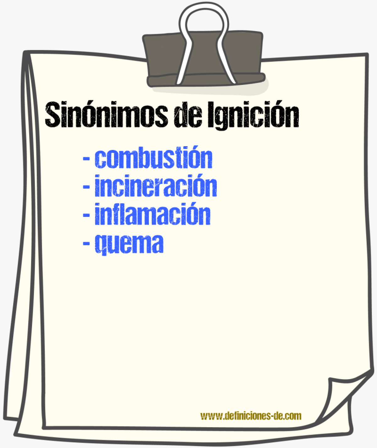 Sinnimos de ignicin