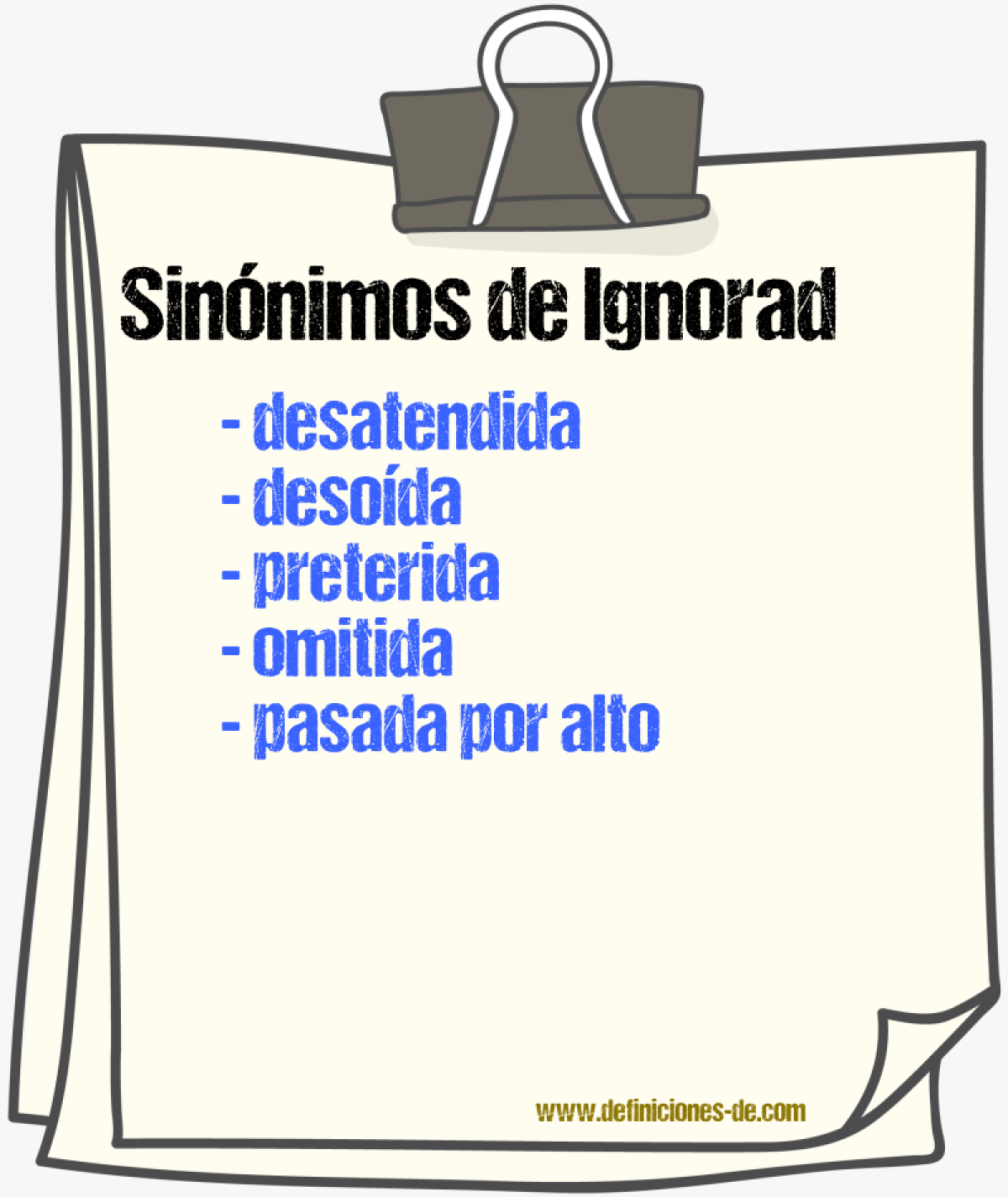Sinónimos de ignoradа