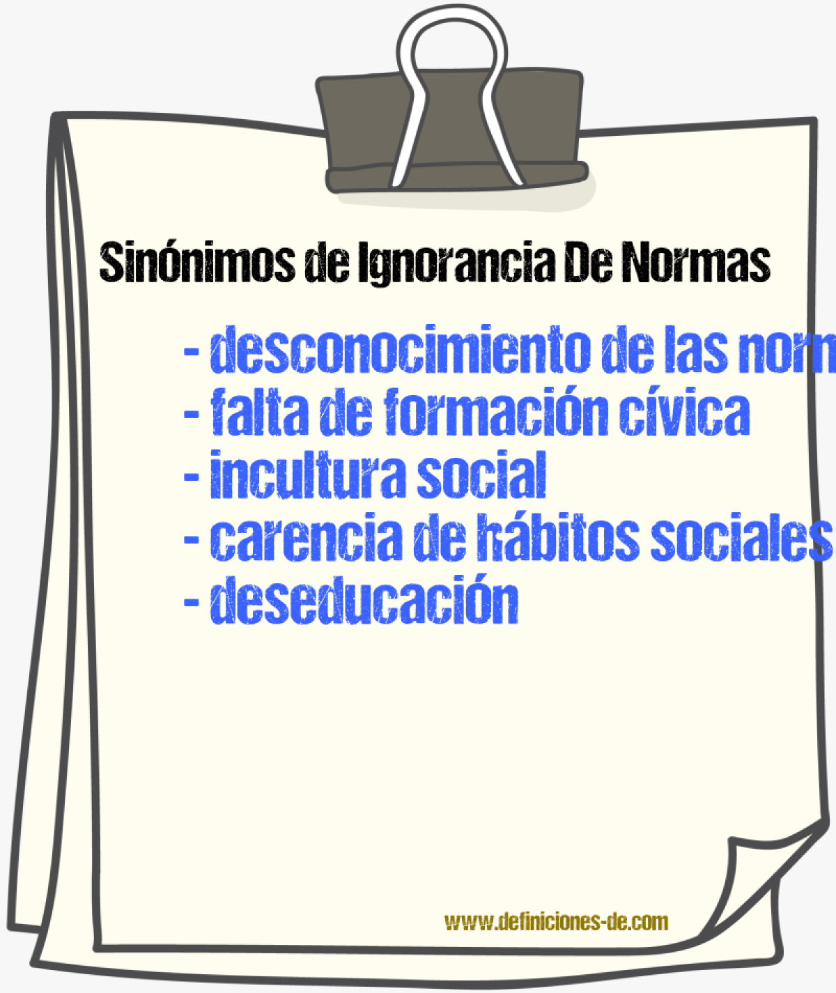 Sinónimos de ignorancia de normas
